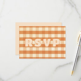 Boho Retro Groovy Colorful Wavy Wedding RSVP Karte