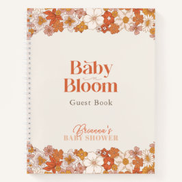 Boho Retro Groovy Floral Baby Showbook Notizbuch
