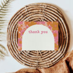 Boho Retro Groovy Floral Dankeskarte<br><div class="desc">Dieses Flachbild-Dankeschön-Kartendesign besticht durch einen wunderschönen blumigen Hintergrund in lebhaften Farben und einem idyllischen Bogen. Dieses Design ist perfekt für jede Jahreszeit und für Ihre Post-Baby-Dusche danke Ihnen Hinweise.</div>