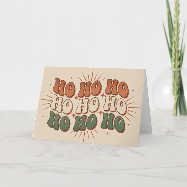 Boho Retro Ho Ho Ho Weihnachten (Vorderseite)