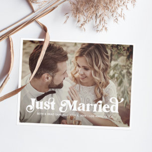 Boho Retro Hochzeit Foto Postkarte