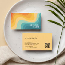 Boho Retro Klassische Farbwell Minimalist QR-Code