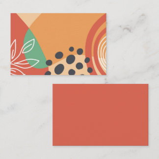 Boho Retro-Kunstwerk, Blumenzeilenkunst farbenfroh Visitenkarte
