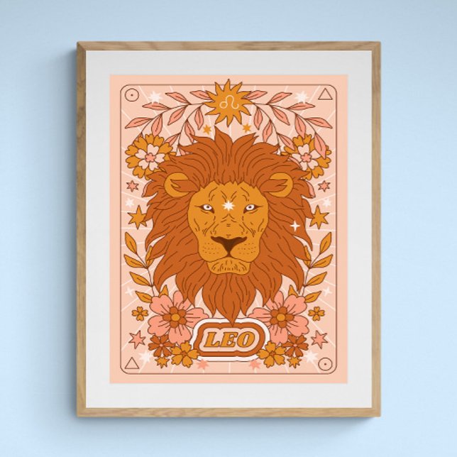Boho Retro Leo Zodiac Poster (Von Creator hochgeladen)