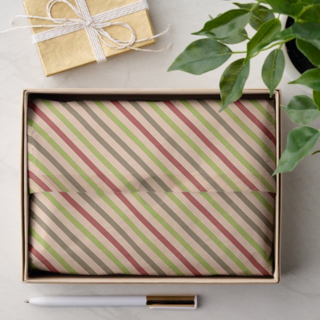 Boho Retro Modern Strip Tissue Paper Seidenpapier (Geschenk)