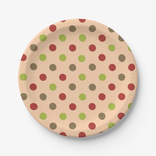 Boho Retro Moderne Dot Paper Plate Pappteller (Vorderseite)