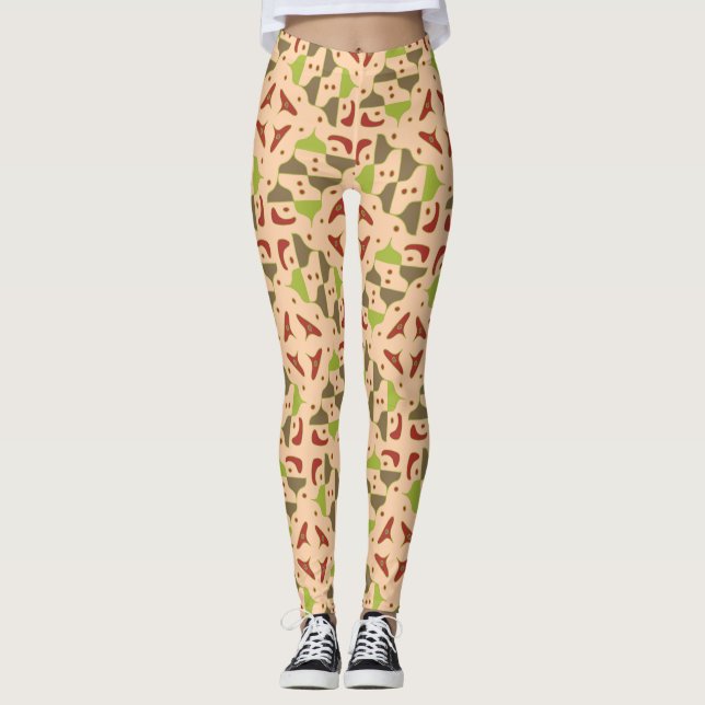 Boho Retro Moderne grafische Leggings (Vorderseite)