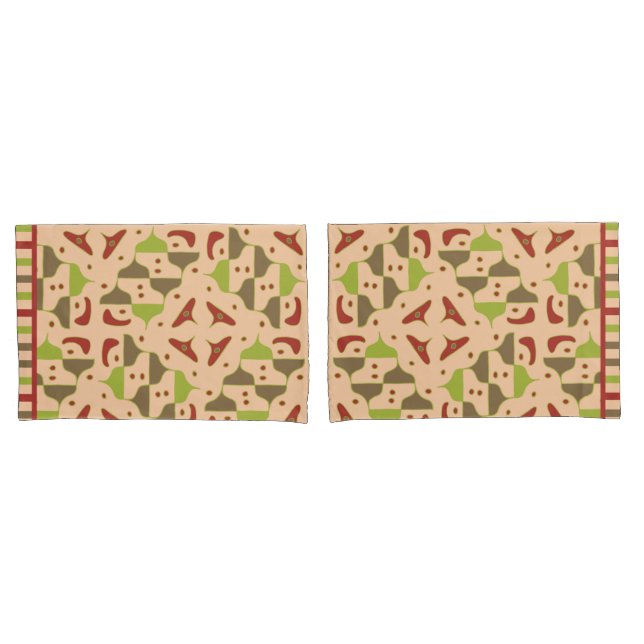 Boho Retro Moderne grafische Pillowcase Kissenbezug (Vorderseite-Set)