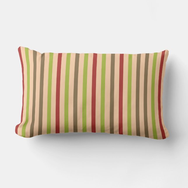 Boho Retro Modernes Streifenpflaster Lendenkissen (Vorderseite)