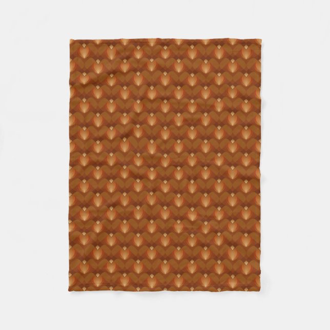 Boho Retro Muster im 70er Style Fleecedecke (Vorderseite)
