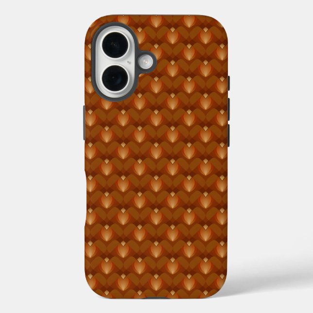 Boho Retro Muster im 70er Style iPhone 16 Hülle (Rückseite)