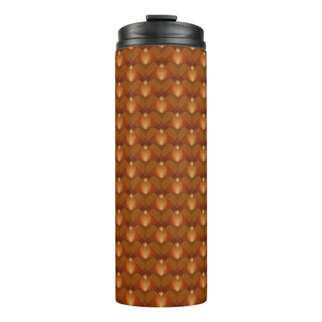 Boho Retro Muster im 70er Style Thermosbecher (Vorderseite)
