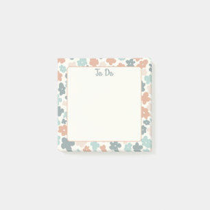 Boho-Retro-Pastell-Blumenmuster Post-it Klebezettel