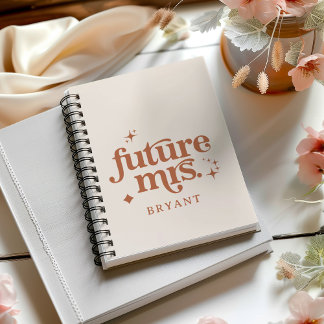 Boho Retro Personalisiert Future Mrs. Notizbuch
