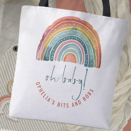 Boho Retro Rainbow Name Script Oh Baby Tasche