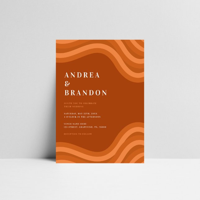 Boho Retro Rainbow QR Code UAWG All in One Wedding Einladung (Von Creator hochgeladen)