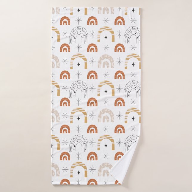 Boho retro Regenbogenline art mostars Badehandtuch (Badehandtuch)