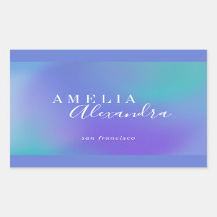 Boho Retro Schriftart Abstrakter Farbverlauf Lila Rechteckiger Aufkleber