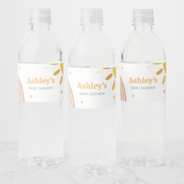 Boho Retro Sunshine Baby Dusche (Flaschen)