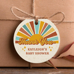 Boho Retro Sunshine Baby Dusche Geschenkanhänger
