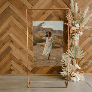 Boho Retro Tropical Palm Tree Abschluss Foto Acrylschild