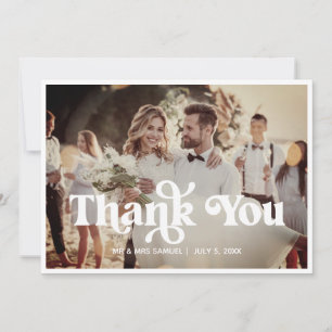 Boho Retro Wedding danke Ihnen Foto Card Ankündigung