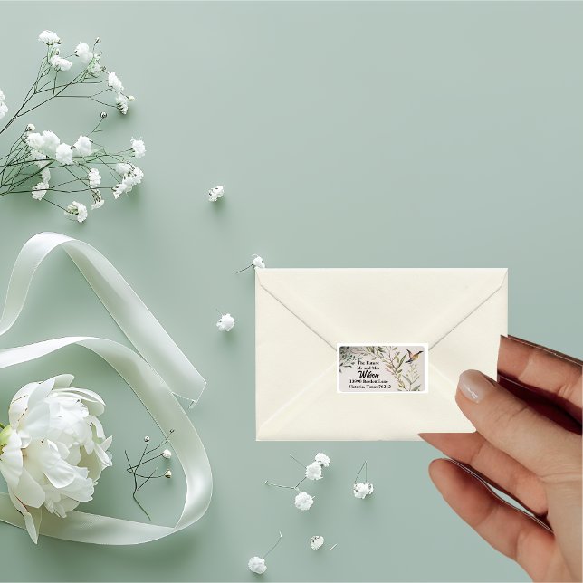 BOHO Ring für Blume und Zweige Rücksendeadresse Adressaufkleber (Von Creator hochgeladen)