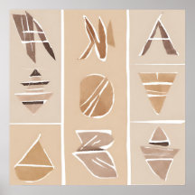 Boho Rock-Alphabet Botanische Kunst Moderne