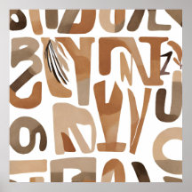 Boho Rock-Alphabet Botanische Kunst Moderne