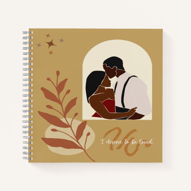 Boho Romance Ich verdiene es zu lieben Notizbuch (Vorderseite)