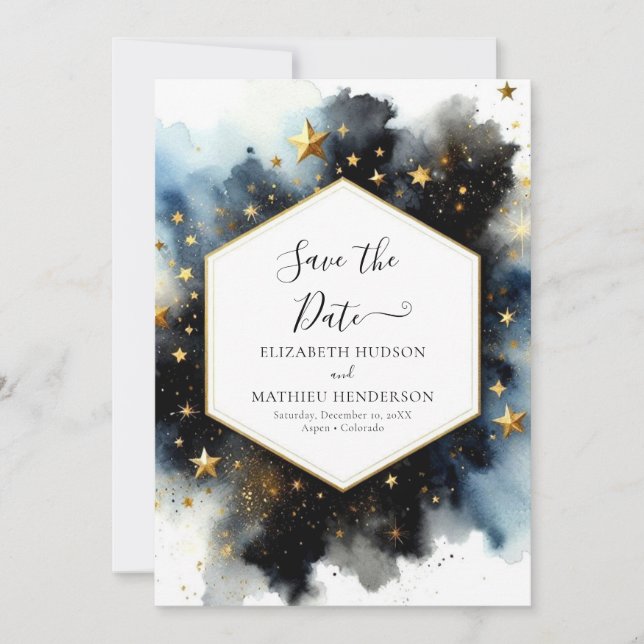 Boho Romantic Celestial Wedding Save The Date (Vorderseite)