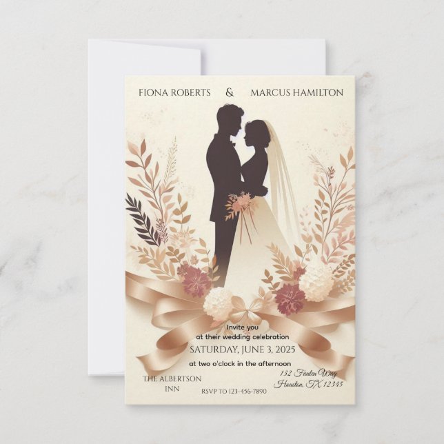 Boho Romantic Floral Rustic Elegante Hochzeit RSVP Karte (Vorderseite)