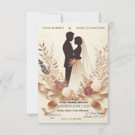 Boho Romantic Floral Rustic Elegante Hochzeit RSVP Karte