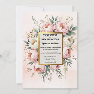 Boho romantique Faire-part de mariage - Blush Pink