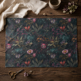 Boho Romantische Rosa und grüne Blumendekoupage Seidenpapier