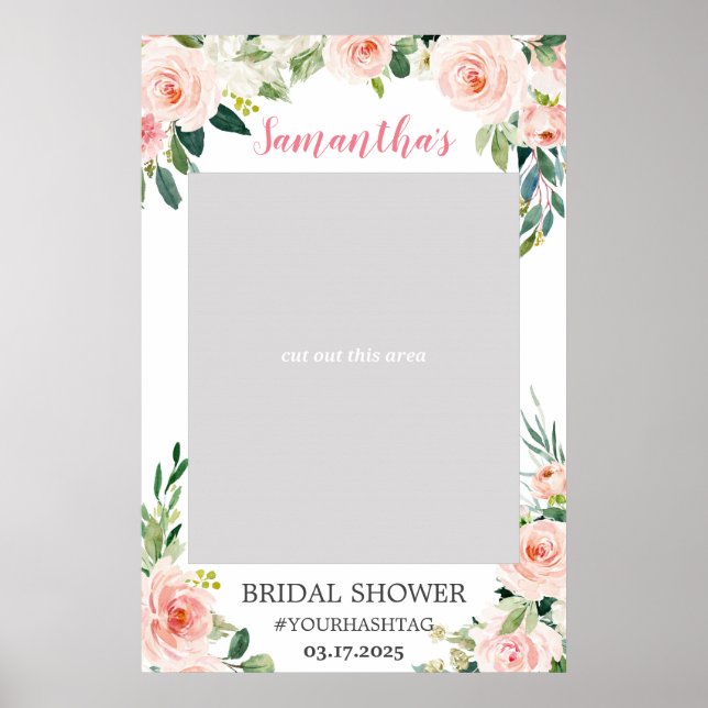 Boho-Rosa-Ätherisch-Blumen-Foto-Requisiten-Photobo Poster (Vorne)