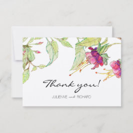 Boho rosa Blumen-moderne Hochzeit danken Ihnen zu Dankeskarte