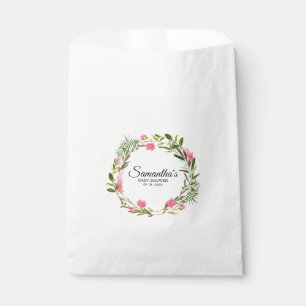 Boho-Rosa-Blumenkranz-Baby-Party Geschenktütchen