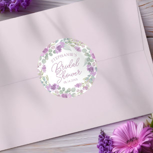 Boho-Rosa-Blumenkranz-Brautparty Runder Aufkleber