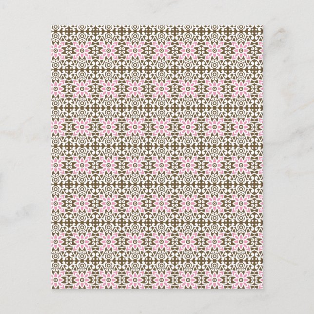 Boho Rosa Blumenmuster Luxus-Dekor Flyer (Vorne)