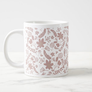 Boho-Rosa-Botanik-Grün Jumbo-Tasse