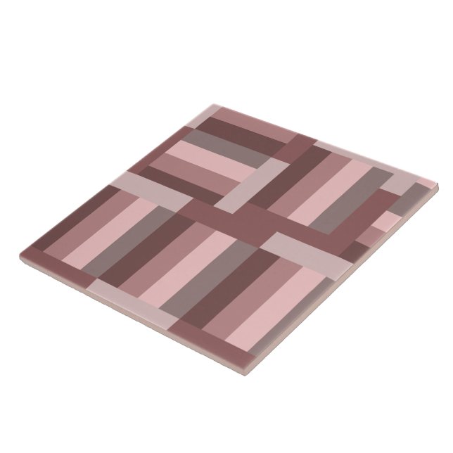 Boho-Rosa-Braun-Pink Geometrisch Fliese (Seite)