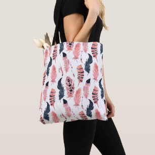 Boho Rosa Federn Tasche