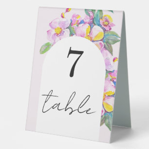 Boho Rosa Florale Wasserfarbe Modern Tischaufsteller