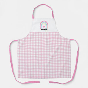 Boho Rosa Gingham Custom Mama Eröffnungsjahr Anden Schürze