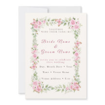 Boho-Rosa-Schmetterlings-Hochzeitseinladung - Aqua