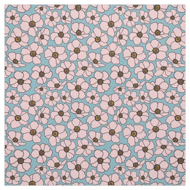Boho Rosa und Blau Floral  Stoff (Muster)