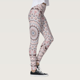Boho Rosa und Blau Mandala-Muster Leggings