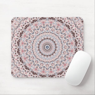 Boho Rosa und Blau Mandala-Muster Mousepad