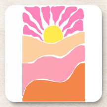 Boho rosa und orange Sonnenuntergang 